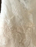 Elegant A Line Lace Appliques Deep V Neck Backless Halter Tulle Beach Wedding Dresses