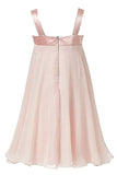 Princess Pink A-Line Chiffon Sleeveless Floor-Length Flower Girl Dress