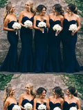 Trumpet/Mermaid Ruffles Sweetheart Spandex Sweep/Brush Train Sleeveless Bridesmaid Dresses TPP0005225