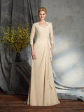 A-Line/Princess Sweetheart Lace 3/4 Sleeves Long Chiffon Mother of the Bride Dresses TPP0007175