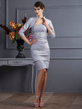 Sheath/Column Strapless Sleeveless Short Taffeta Mother of the Bride Dresses TPP0007455