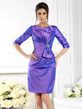 Sheath/Column Bateau 1/2 Sleeves Short Taffeta Mother of the Bride Dresses TPP0007407