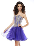 A-Line/Princess Sweetheart Beading Sleeveless Short Organza Cocktail Dresses TPP0009035