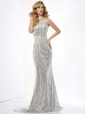 Trumpet/Mermaid One-Shoulder Sleeveless Lace Long Lace Dresses TPP0002517