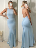 Trumpet/Mermaid Halter Sleeveless Floor-Length Spandex Dresses TPP0004433