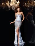 Trumpet/Mermaid Sweetheart Rhinestone Sleeveless Long Chiffon Dresses TPP0003203