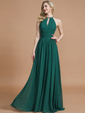 A-Line/Princess Chiffon Scoop Sleeveless Floor-Length Bridesmaid Dresses TPP0005219