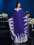 A-Line/Princess Scoop Applique Long Sleeves Long Chiffon Mother of the Bride Dresses TPP0007106