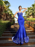 Trumpet/Mermaid Sweetheart Beading Sleeveless Long Satin Dresses TPP0002297