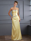 Trumpet/Mermaid Sweetheart Sleeveless Beading Long Elastic Woven Satin Dresses TPP0003624