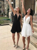 A-Line/Princess Chiffon Ruffles V-neck Sleeveless Short/Mini Homecoming Dresses TPP0003672