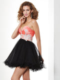 A-Line/Princess Sweetheart Sleeveless Applique Short Taffeta Homecoming Dresses TPP0008744