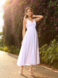 A-Line/Princess V-neck Beading Sleeveless Long Chiffon Wedding Dresses TPP0006521