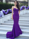 Trumpet/Mermaid Sweetheart Sleeveless Sweep/Brush Train Stretch Crepe Bridesmaid Dresses TPP0005067