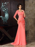 Trumpet/Mermaid Sweetheart 1/2 Sleeves Long Chiffon Mother of the Bride Dresses TPP0007048