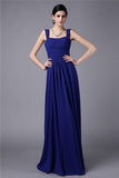 Sheath/Column Straps Sleeveless Pleats Long Chiffon Bridesmaid Dresses TPP0005648