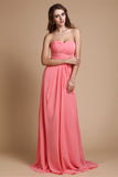 A-Line/Princess Sweetheart Sleeveless Ruffles Chiffon Long Bridesmaid Dresses TPP0005380