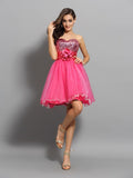 A-Line/Princess Sweetheart Ruffles Sleeveless Short Net Cocktail Dresses TPP0008996