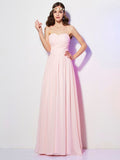 A-Line/Princess Sweetheart Sleeveless Long Pleats Chiffon Bridesmaid Dresses TPP0005097