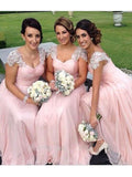 A-Line/Princess Sleeveless Sweetheart Floor-Length Beading Chiffon Bridesmaid Dresses TPP0005171