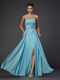 Sheath/Column Sleeveless Sweetheart Beading Long Chiffon Dresses TPP0003413