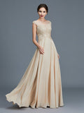 A-Line/Princess Scoop Sleeveless Ruffles Chiffon Floor-Length Mother of the Bride Dresses TPP0007103