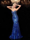 Trumpet/Mermaid Sweetheart Sequin Sleeveless Long Sequins Dresses TPP0002611