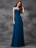 A-line/Princess Sweetheart Ruffles Sleeveless Long Chiffon Bridesmaid Dresses TPP0005598