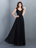 A-Line/Princess Scoop Lace Sleeveless Long Chiffon Bridesmaid Dresses TPP0005303