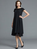 A-Line/Princess Sleeveless Scoop Knee-Length Chiffon Mother of the Bride Dresses TPP0007257