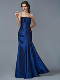 Trumpet/Mermaid Strapless Sleeveless Applique Long Taffeta Dresses TPP0003369