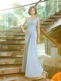 Sheath/Column V-neck Beading Sleeveless Long Lace Mother of the Bride Dresses TPP0007231