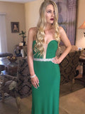 Sheath/Column Sweetheart Sleeveless Floor-Length Sequin Satin Dresses TPP0004120