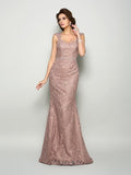 Trumpet/Mermaid Straps Lace Sleeveless Long Satin Mother of the Bride Dresses TPP0007049