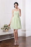 A-Line/Princess Sweetheart Sleeveless Pleats Hand-Made Flower Chiffon Bridesmaid Dresses TPP0005875