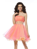 A-Line/Princess Strapless Beading Sleeveless Short Organza Cocktail Dresses TPP0008381