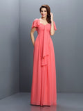 A-Line/Princess Sweetheart Pleats 1/2 Sleeves Long Chiffon Bridesmaid Dresses TPP0005322