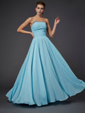 Sheath/Column Strapless Beading Sleeveless Long Chiffon Dresses TPP0003617