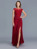 Sheath/Column Scoop Sleeveless Chiffon Ruffles Floor-Length Mother of the Bride Dresses TPP0007361