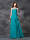 A-line/Princess Sweetheart Sleeveless Long Ruffles Chiffon Bridesmaid Dresses TPP0005770