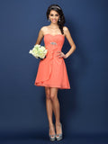 A-Line/Princess Sweetheart Beading Sleeveless Short Chiffon Bridesmaid Dresses TPP0005052