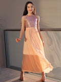 A-Line/Princess Chiffon Sequin Scoop Sleeveless Ankle-Length Junior/Girls Bridesmaid Dresses TPP0005882