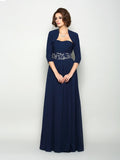 A-Line/Princess Sweetheart Beading Sleeveless Long Chiffon Mother of the Bride Dresses TPP0007425