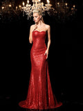 Sheath/Column Sweetheart Sequin Sleeveless Long Sequins Dresses TPP0002405