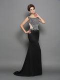 Trumpet/Mermaid Square Beading Sleeveless Long Chiffon Dresses TPP0002875