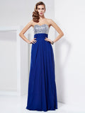 Sheath/Column Sweetheart Sleeveless Rhinestone Long Chiffon Dresses TPP0003790