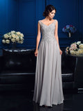 A-Line/Princess V-neck Beading Sleeveless Long Chiffon Mother of the Bride Dresses TPP0007073