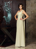 A-Line/Princess One-Shoulder Applique Sleeveless Long Chiffon Mother of the Bride Dresses TPP0007229