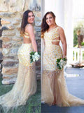 Sheath/Column V-neck Sleeveless Sequin Sweep/Brush Train Tulle Plus Size Dresses TPP0003255