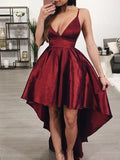 A-Line/Princess Taffeta Ruffles Spaghetti Straps Sleeveless Asymmetrical Homecoming Dress TPP0003100